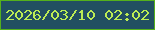 文字の大きさ：2、枠の色：54b01c、背景の色：214f61、文字の色：bced54 無料ブログパーツのブログ時計