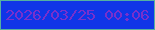 文字の大きさ：2、枠の色：54b1a0、背景の色：1035e7、文字の色：7830cc 無料ブログパーツのブログ時計