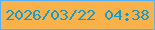 文字の大きさ：4、枠の色：54b1fa、背景の色：f9b149、文字の色：139ccb 無料ブログパーツのブログ時計