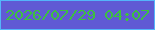 文字の大きさ：2、枠の色：54b5fa、背景の色：605ad4、文字の色：3dc040 無料ブログパーツのブログ時計
