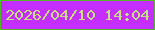 文字の大きさ：1、枠の色：54b827、背景の色：c42eff、文字の色：c7e082 無料ブログパーツのブログ時計