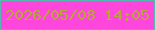 文字の大きさ：5、枠の色：54b8b0、背景の色：fe46dd、文字の色：b8a636 無料ブログパーツのブログ時計