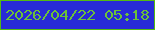 文字の大きさ：4、枠の色：54ba11、背景の色：282ad7、文字の色：6bc239 無料ブログパーツのブログ時計
