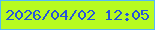 文字の大きさ：3、枠の色：54baf7、背景の色：b7fb21、文字の色：2656d9 無料ブログパーツのブログ時計