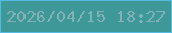 文字の大きさ：5、枠の色：54bbe4、背景の色：3e9898、文字の色：82b2b7 無料ブログパーツのブログ時計