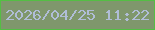 文字の大きさ：2、枠の色：54be44、背景の色：7f976c、文字の色：b0bdd7 無料ブログパーツのブログ時計