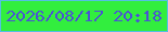 文字の大きさ：3、枠の色：54bfe1、背景の色：32ee3e、文字の色：4a54d3 無料ブログパーツのブログ時計