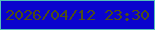 文字の大きさ：3、枠の色：54c1ba、背景の色：0a04cd、文字の色：4d4d15 無料ブログパーツのブログ時計