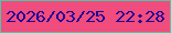 文字の大きさ：3、枠の色：54c3a1、背景の色：f04c7d、文字の色：200299 無料ブログパーツのブログ時計