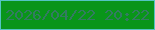 文字の大きさ：4、枠の色：54c4c2、背景の色：09951a、文字の色：337b61 無料ブログパーツのブログ時計
