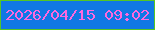 文字の大きさ：1、枠の色：54c625、背景の色：1078e5、文字の色：fe69de 無料ブログパーツのブログ時計