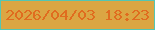 文字の大きさ：4、枠の色：54c6b2、背景の色：dba643、文字の色：e06c1f 無料ブログパーツのブログ時計