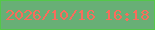 文字の大きさ：2、枠の色：54c849、背景の色：68af76、文字の色：f96c5c 無料ブログパーツのブログ時計