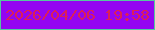 文字の大きさ：5、枠の色：54c89f、背景の色：9405f1、文字の色：dc1f58 無料ブログパーツのブログ時計