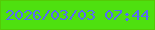 文字の大きさ：5、枠の色：54ca07、背景の色：4ee00f、文字の色：576af6 無料ブログパーツのブログ時計