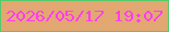 文字の大きさ：5、枠の色：54cb6a、背景の色：e3a772、文字の色：ff3bf6 無料ブログパーツのブログ時計
