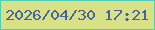 文字の大きさ：2、枠の色：54cdb4、背景の色：d8e185、文字の色：4863a3 無料ブログパーツのブログ時計