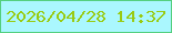 文字の大きさ：4、枠の色：54cf7f、背景の色：aaf7fe、文字の色：99cb13 無料ブログパーツのブログ時計