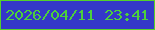 文字の大きさ：1、枠の色：54d12b、背景の色：3437c9、文字の色：4cd03c 無料ブログパーツのブログ時計