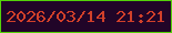 文字の大きさ：3、枠の色：54d209、背景の色：210528、文字の色：d1402a 無料ブログパーツのブログ時計
