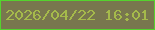 文字の大きさ：3、枠の色：54d32e、背景の色：78774e、文字の色：a5ba4b 無料ブログパーツのブログ時計
