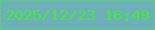 文字の大きさ：2、枠の色：54d46d、背景の色：6eafbb、文字の色：41ef31 無料ブログパーツのブログ時計