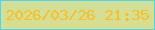 文字の大きさ：4、枠の色：54d4e5、背景の色：d4df95、文字の色：fabf25 無料ブログパーツのブログ時計