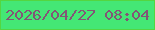 文字の大きさ：5、枠の色：54d641、背景の色：44e775、文字の色：835576 無料ブログパーツのブログ時計