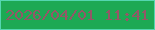 文字の大きさ：3、枠の色：54d6b0、背景の色：1da954、文字の色：945767 無料ブログパーツのブログ時計