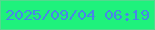 文字の大きさ：4、枠の色：54d88e、背景の色：1ff17c、文字の色：4986e7 無料ブログパーツのブログ時計