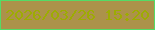 文字の大きさ：1、枠の色：54db66、背景の色：ac924a、文字の色：9dac02 無料ブログパーツのブログ時計