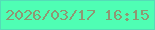 文字の大きさ：2、枠の色：54dcb7、背景の色：4ffeb4、文字の色：8f9773 無料ブログパーツのブログ時計
