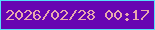 文字の大きさ：3、枠の色：54defa、背景の色：6704b2、文字の色：e8a9ad 無料ブログパーツのブログ時計