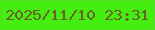 文字の大きさ：4、枠の色：54df24、背景の色：45ee11、文字の色：6a6023 無料ブログパーツのブログ時計