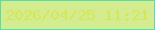 文字の大きさ：3、枠の色：54e0aa、背景の色：d3ec8f、文字の色：d5e759 無料ブログパーツのブログ時計