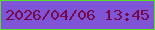 文字の大きさ：2、枠の色：54e222、背景の色：8054d7、文字の色：760a48 無料ブログパーツのブログ時計