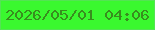 文字の大きさ：1、枠の色：54e354、背景の色：3af82f、文字の色：388e1e 無料ブログパーツのブログ時計