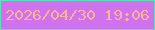 文字の大きさ：3、枠の色：54e3b8、背景の色：d072ee、文字の色：fdb295 無料ブログパーツのブログ時計