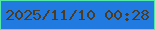文字の大きさ：3、枠の色：54e8a6、背景の色：217ae0、文字の色：4f3c20 無料ブログパーツのブログ時計