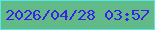 文字の大きさ：4、枠の色：54e8e9、背景の色：62ba88、文字の色：3d20e5 無料ブログパーツのブログ時計