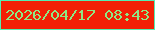 文字の大きさ：3、枠の色：54ecb2、背景の色：f31f05、文字の色：8ee884 無料ブログパーツのブログ時計