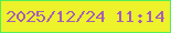 文字の大きさ：1、枠の色：54ed53、背景の色：edf22a、文字の色：a75db6 無料ブログパーツのブログ時計