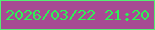 文字の大きさ：1、枠の色：54ee73、背景の色：a74a93、文字の色：2ff255 無料ブログパーツのブログ時計