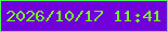 文字の大きさ：3、枠の色：54ef5c、背景の色：7001da、文字の色：73f91f 無料ブログパーツのブログ時計