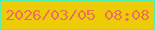 文字の大きさ：2、枠の色：54f0b0、背景の色：eccc06、文字の色：ed6e5c 無料ブログパーツのブログ時計