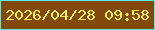 文字の大きさ：4、枠の色：54f0db、背景の色：83480b、文字の色：f6ef4c 無料ブログパーツのブログ時計