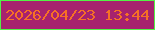 文字の大きさ：3、枠の色：54f146、背景の色：a7226e、文字の色：f67125 無料ブログパーツのブログ時計
