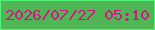 文字の大きさ：1、枠の色：54f279、背景の色：50b554、文字の色：d11684 無料ブログパーツのブログ時計
