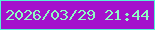 文字の大きさ：2、枠の色：54f2d6、背景の色：a411cc、文字の色：8efbc2 無料ブログパーツのブログ時計