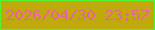 文字の大きさ：2、枠の色：54f32f、背景の色：c0aa0b、文字の色：eb62a4 無料ブログパーツのブログ時計